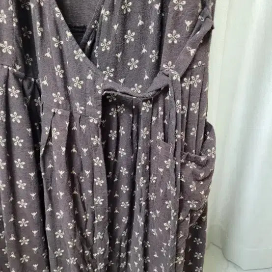 [SOLD OUT] 갈색 꽃무늬 랩 스타일 원피스 빅사이즈77 88 가능