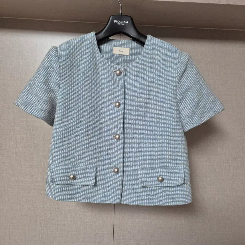 [SOLD OUT] 프리)르하임 Leheim 블루 트위드 반팔자켓