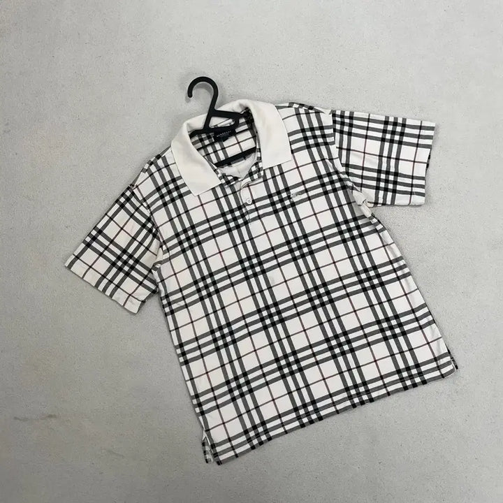 [BUNJANG] Burberry Nova Check Polo Shirt / L 버버리 여성 노바체크 반팔 카라티 B.4707