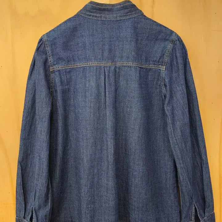 [BUNJANG] Unbranded Denim Ribbon Tie Blouse (New) / 리본타이 데님 블라우스 (새옷) 진청