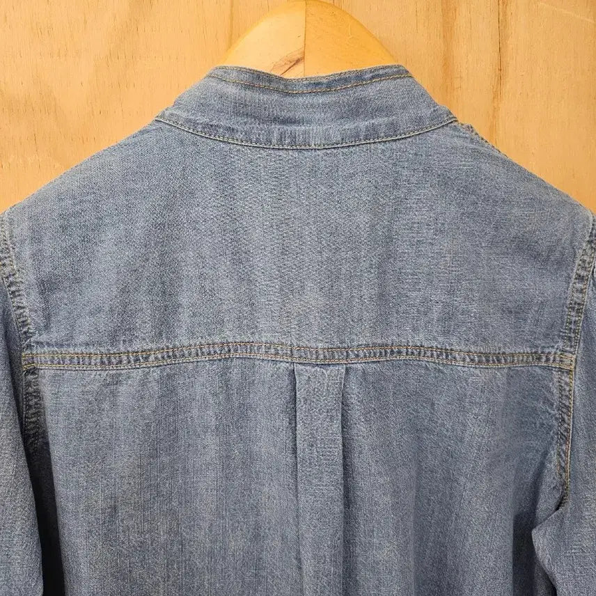 [BUNJANG] Ribbon Tie Denim Blouse / 리본타이 데님 블라우스 (새옷) 연청