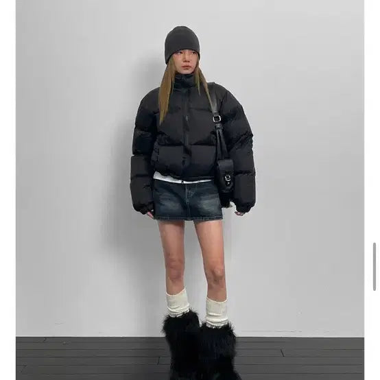 [BUNJANG] Black Up Jenith Duck Down Crop Padded Jacket / 블랙업 제니드 덕다운 크롭패딩 블랙 여성 숏패딩