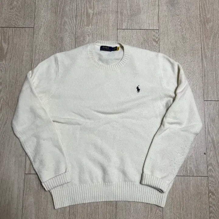 [BUNJANG] Polo Ralph Lauren Ivory Wool Knit Sweater L / 폴로 랄프로렌 아이보리 니트 울 스웨터 L