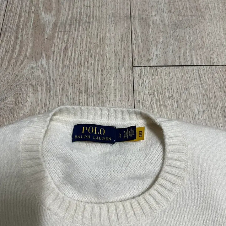[BUNJANG] Polo Ralph Lauren Ivory Wool Knit Sweater L / 폴로 랄프로렌 아이보리 니트 울 스웨터 L