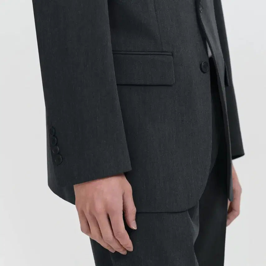 [BUNJANG] Musinsa Standard Relaxed Basic Blazer Charcoal Gray / 무신사 스탠다드 릴렉스드 베이식 블레이저 M 차콜 그레이 진회색