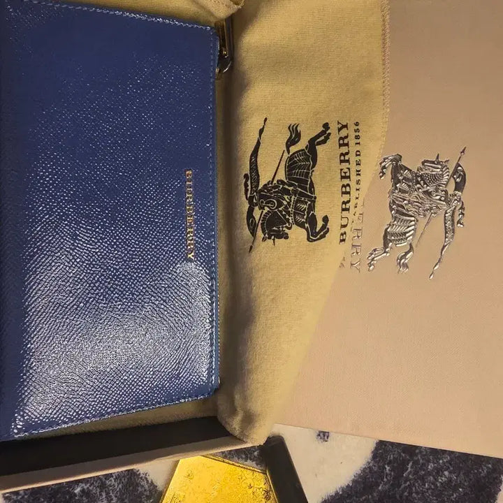 [BUNJANG] Burberry Blue Zipped Card Wallet Full Set / 정품) 버버리 블루 지퍼 카드지갑 풀세트