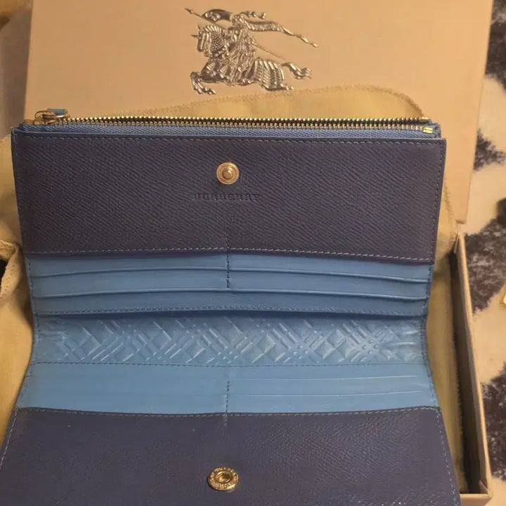 [BUNJANG] Burberry Blue Zipped Card Wallet Full Set / 정품) 버버리 블루 지퍼 카드지갑 풀세트