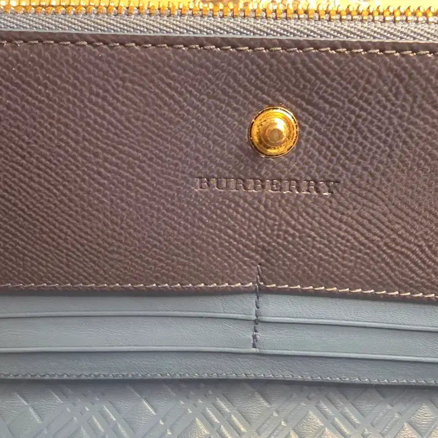 [BUNJANG] Burberry Blue Zipped Card Wallet Full Set / 정품) 버버리 블루 지퍼 카드지갑 풀세트