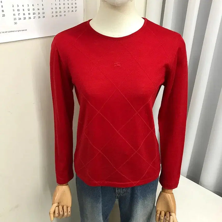 [BUNJANG] Burberry Argyle Knit Sweater / 버버리 로고 아가일 니트