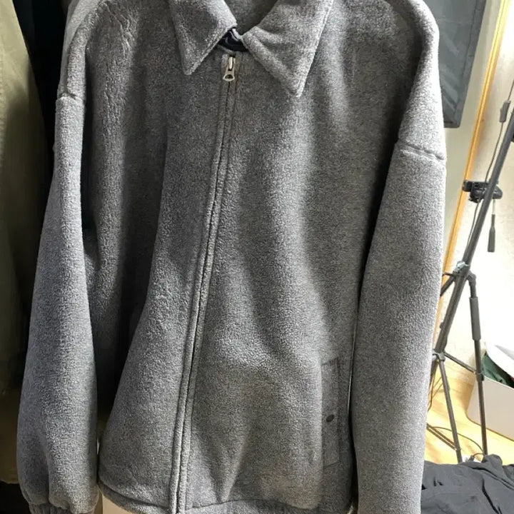 [BUNJANG] NYP Fleece Harrington Jacket - Gray / NYP 플리스 해링턴 자켓 3 그레이