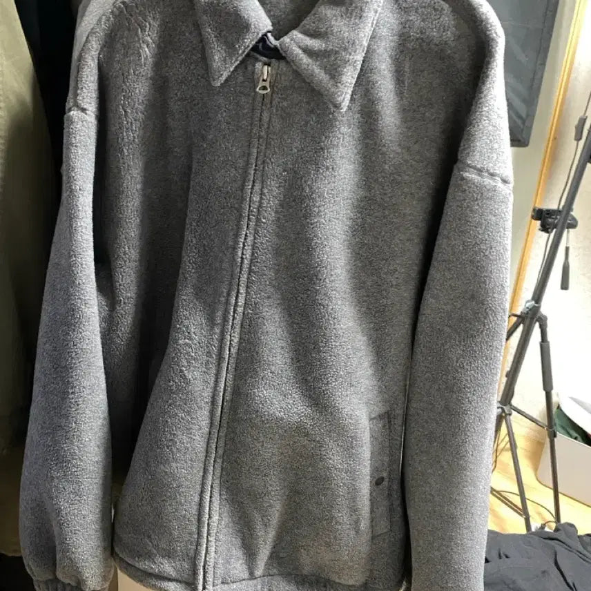 [BUNJANG] NYP Fleece Harrington Jacket - Gray / NYP 플리스 해링턴 자켓 3 그레이