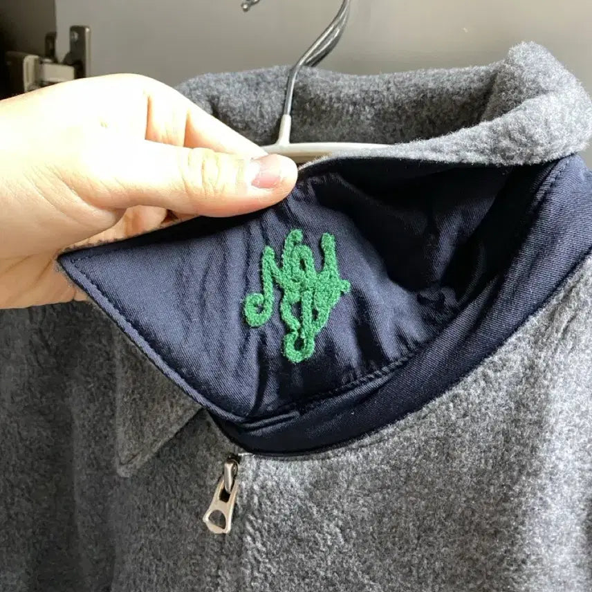 [BUNJANG] NYP Fleece Harrington Jacket - Gray / NYP 플리스 해링턴 자켓 3 그레이