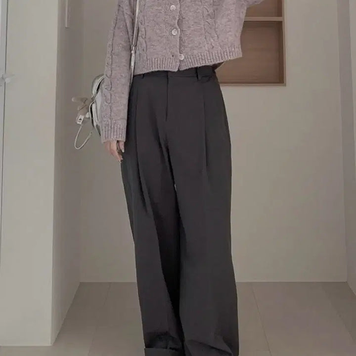 [BUNJANG] [F] 하비언니 세미크롭 울 니트 가디건 보라 / [F] 하비언니 세미크롭 울 니트 가디건 보라