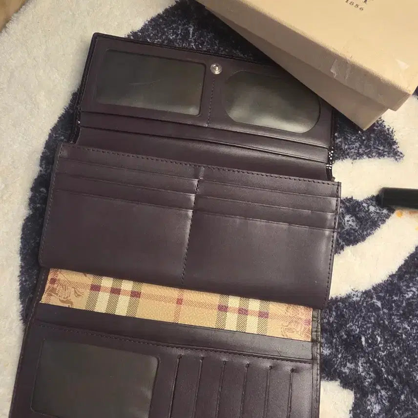 [BUNJANG] Burberry Check Long Wallet Full Set / 정품) 버버리 체크 장지갑 풀세트