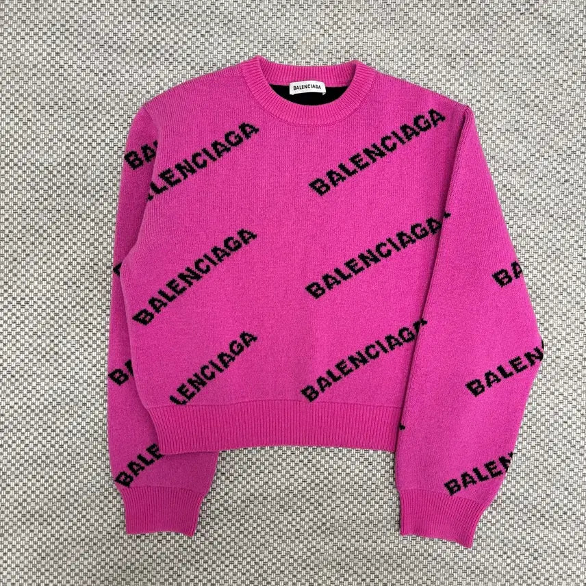 [BUNJANG] Balenciaga Multi-Logo Knit Sweater / [38]발렌시아가 멀티로고 니트