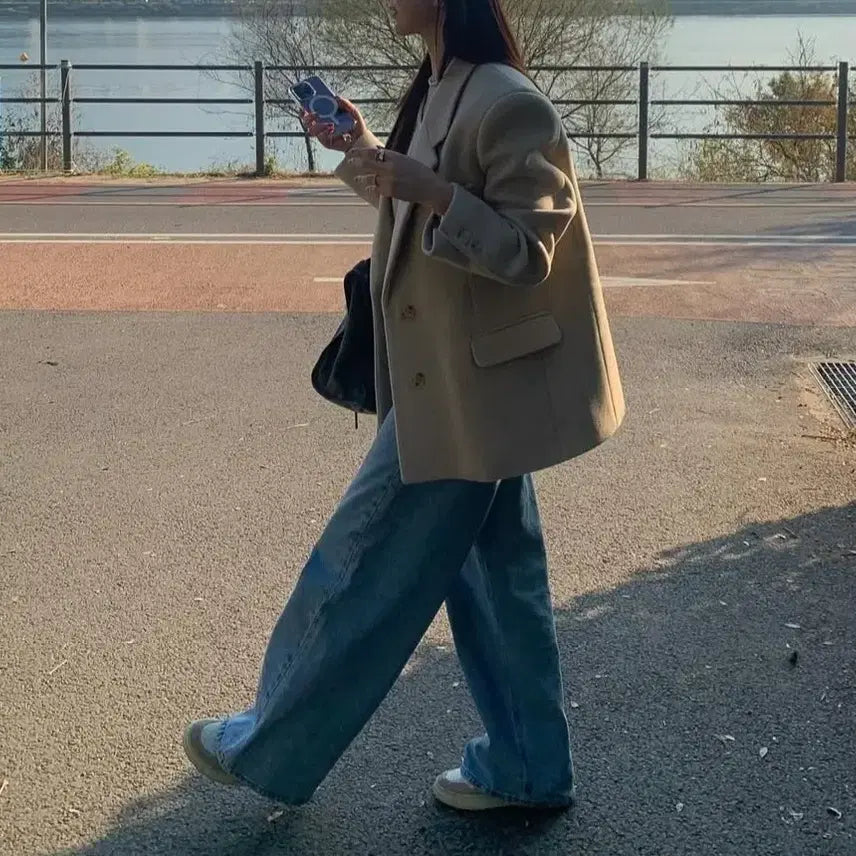 [BUNJANG] Ove.R Oversized Herringbone Wool Jacket / 오브에르 오버핏 헤링본 울자켓