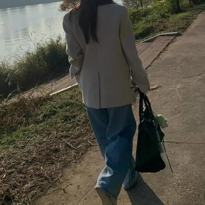 [BUNJANG] Ove.R Oversized Herringbone Wool Jacket / 오브에르 오버핏 헤링본 울자켓