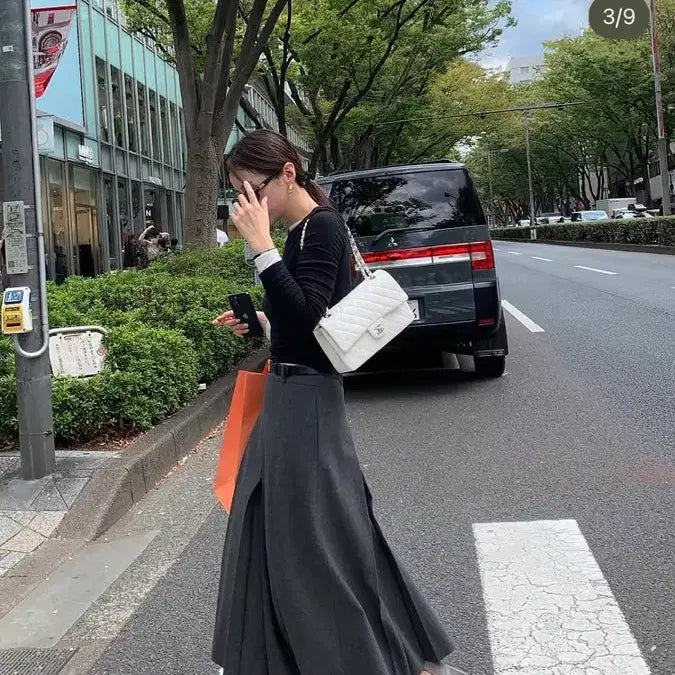 [BUNJANG] Suamar Khan Inverted Pleated Skirt / 수아마르스커트  수아마르 수아마르울플리츠스커트 Khan Inverted