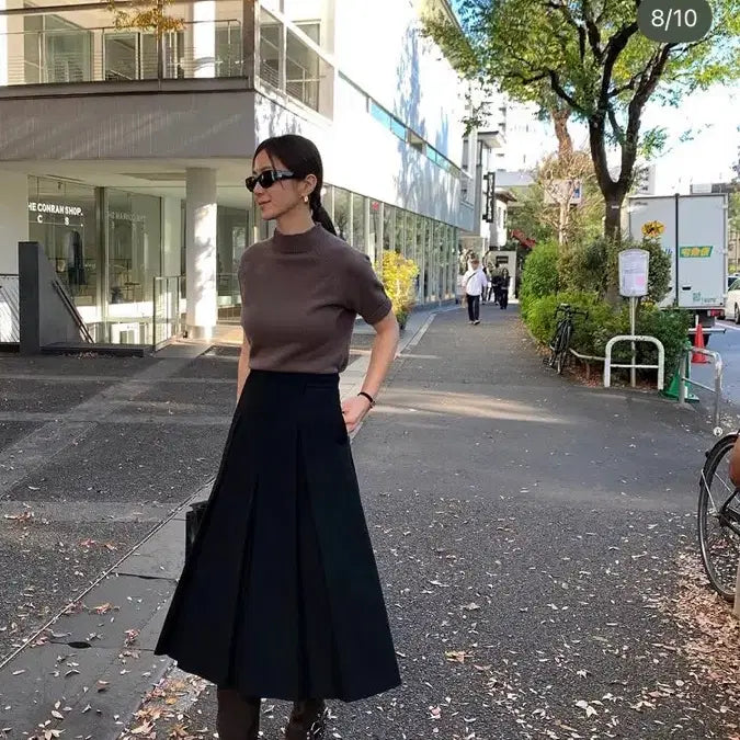 [BUNJANG] Suamar Khan Inverted Pleated Skirt / 수아마르스커트  수아마르 수아마르울플리츠스커트 Khan Inverted