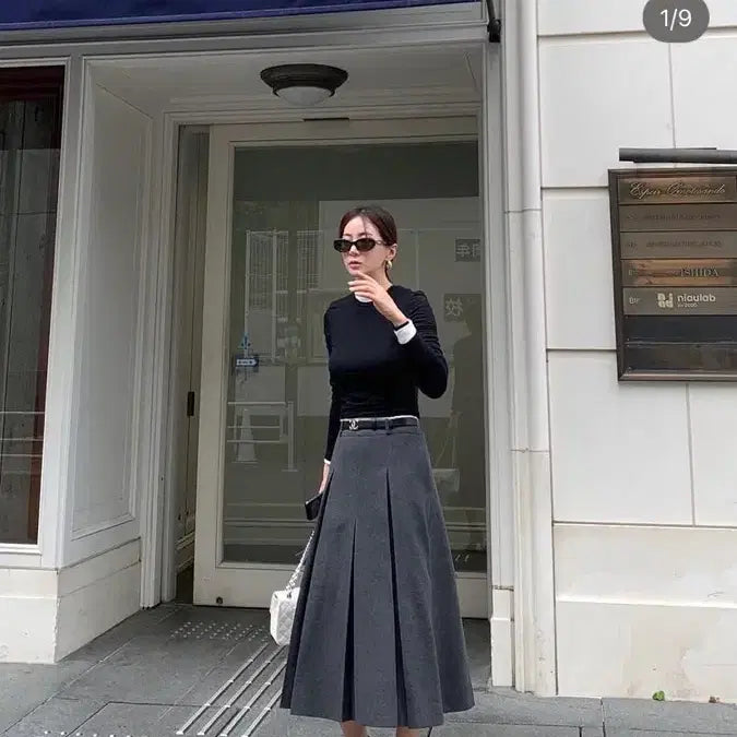 [BUNJANG] Suamar Khan Inverted Pleated Skirt / 수아마르스커트  수아마르 수아마르울플리츠스커트 Khan Inverted