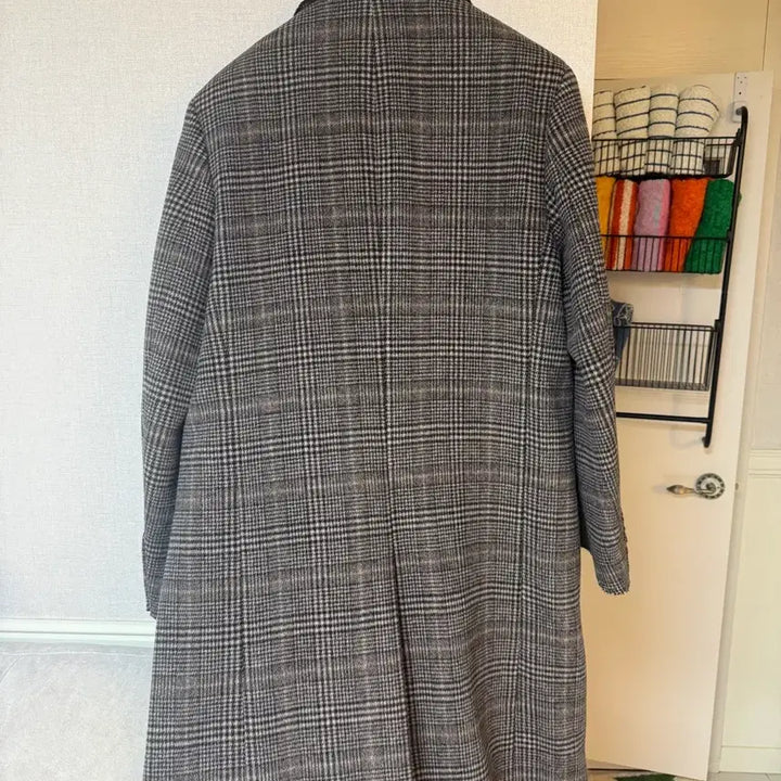 [BUNJANG] Toniq Crewdo Check Cutting Coat / 토니웩 크루도 체크 커팅코트