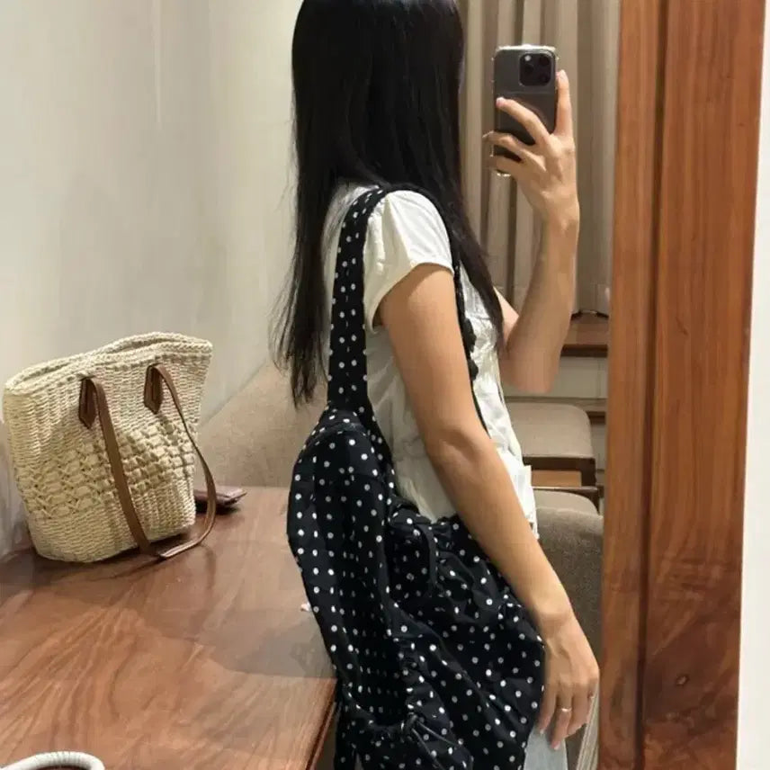[BUNJANG] Backpack Black / 땡땡이 도트 백팩 블랙