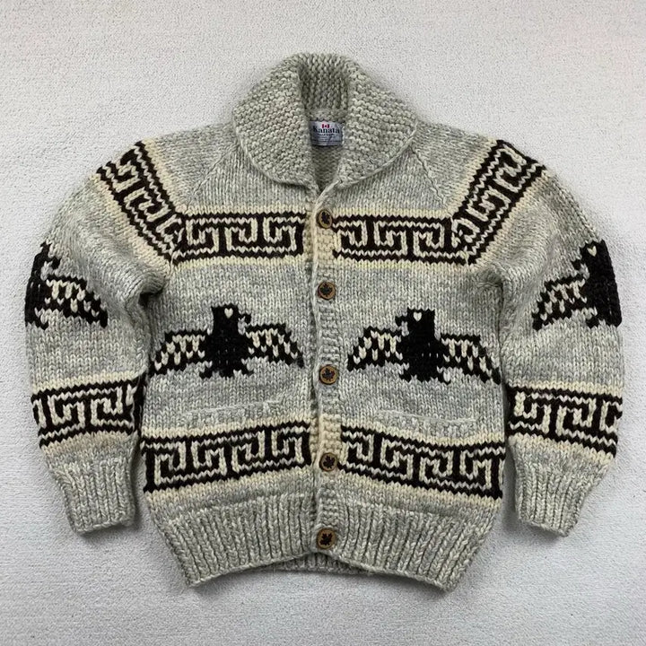 [BUNJANG] Kanata Thunderbird Canada Cowichan Cardigan / 카나타 선더버드 캐나다 코위찬 가디건