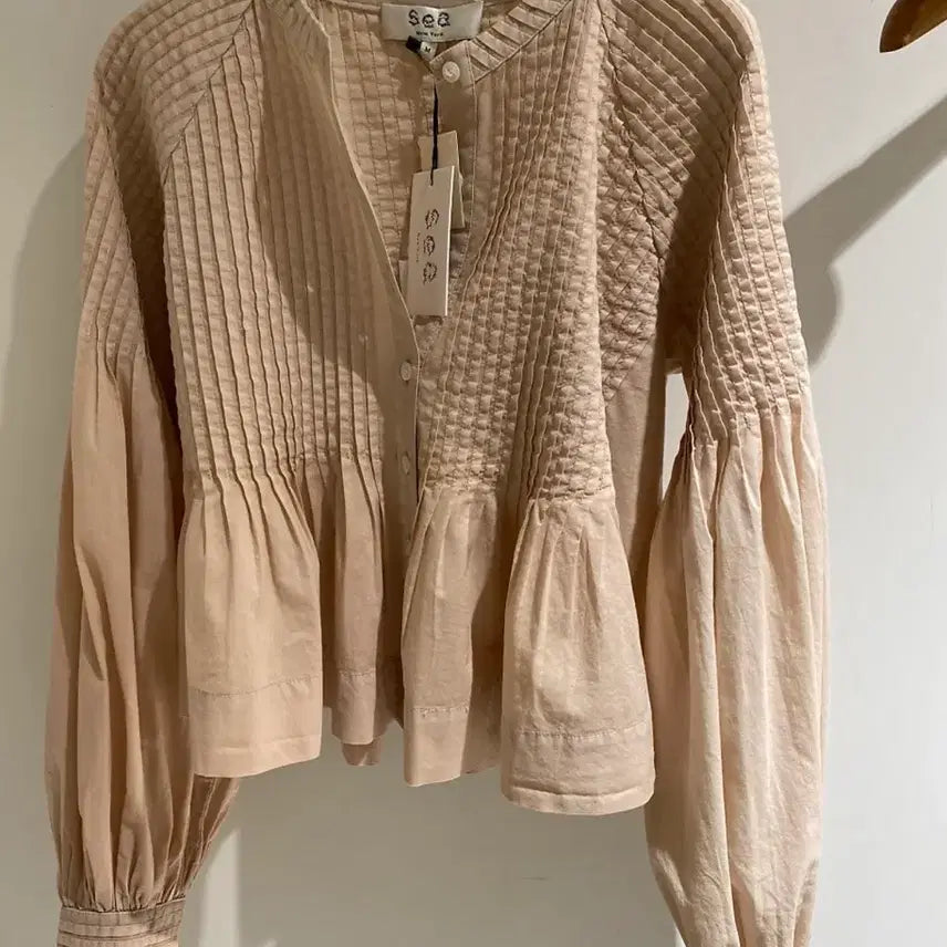 [SOLD OUT] SEA new york 스탠 핀턱  코튼 블라우스(정품)