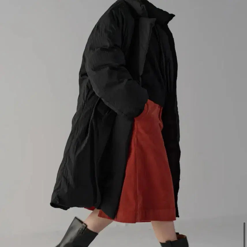 [BUNJANG] Facade Pattern High Neck Goose Down Coat / 파사드패턴 하이넥 구스다운 코트