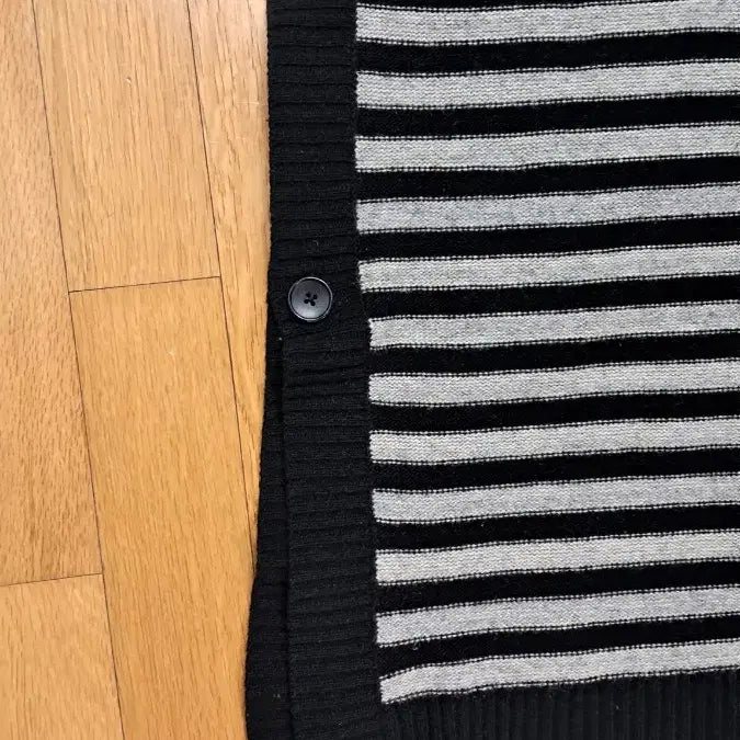 [BUNJANG] Stripe Knit Poncho Cape / 스트라이프 니트 판초 케이프 양모 80%