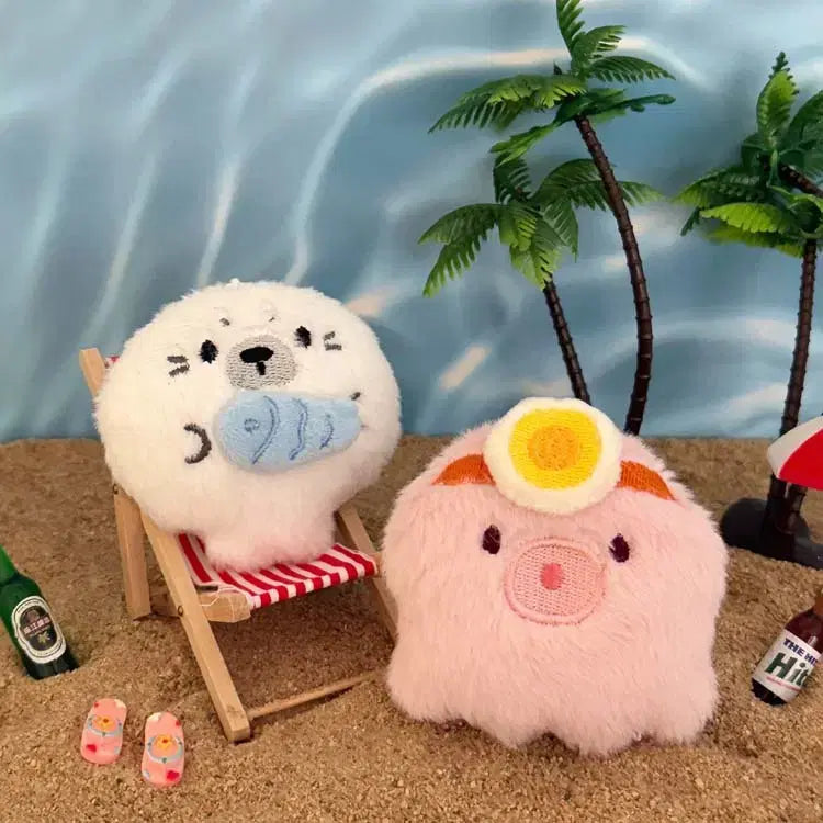 [BUNJANG] Ocean Friends Sea Animal Keyring / 오션 프렌즈 인형키링 / 씨월드 바다동물 문어 물범 니모 고래 워터파크