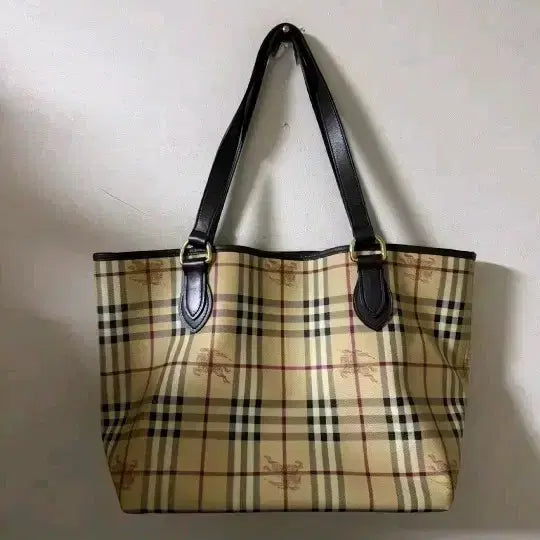 [BUNJANG] Burberry Check Pattern Large Tote Bag / 버버리 체크 패턴 빅백 라지