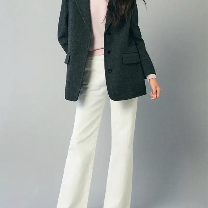 [BUNJANG] Mixxo Tailored Oversized Wool Jacket Charcoal / [M(95)] 미쏘 테일러드 오버핏 울자켓(24FW) 차콜