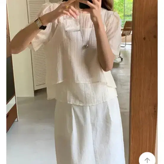 [BUNJANG] Layered Bustier Blouse Set / 레이어드 뷔스티에 블라우스 세트