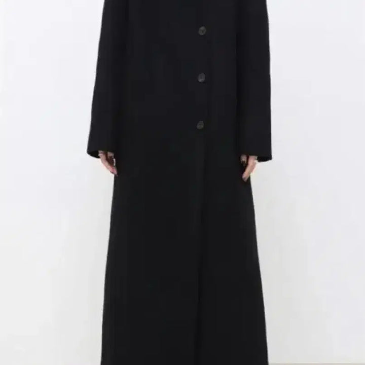 [BUNJANG] Trimingbird Cashmere Non-Collar Coat (Black) / 트리밍버드 캐시미어 논카라 코트 (블랙)