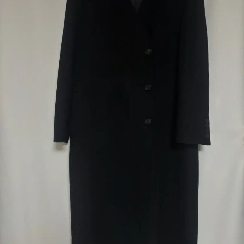 [BUNJANG] Trimingbird Cashmere Non-Collar Coat (Black) / 트리밍버드 캐시미어 논카라 코트 (블랙)
