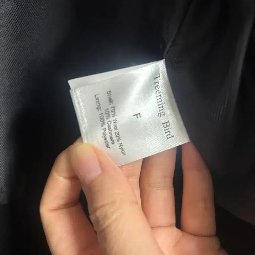 [BUNJANG] Trimingbird Cashmere Non-Collar Coat (Black) / 트리밍버드 캐시미어 논카라 코트 (블랙)