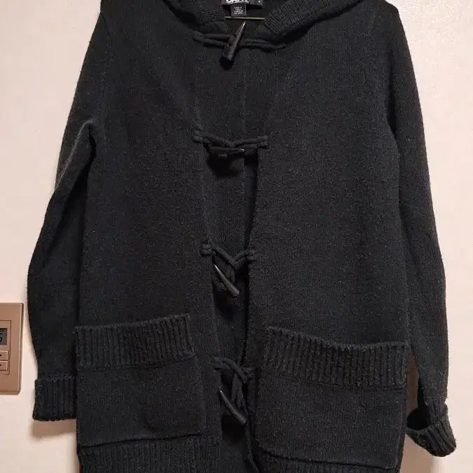 [BUNJANG] DKNY Hooded Duffle Knit Black 55 / DKNY 후드 떡볶이 니트 블랙 55