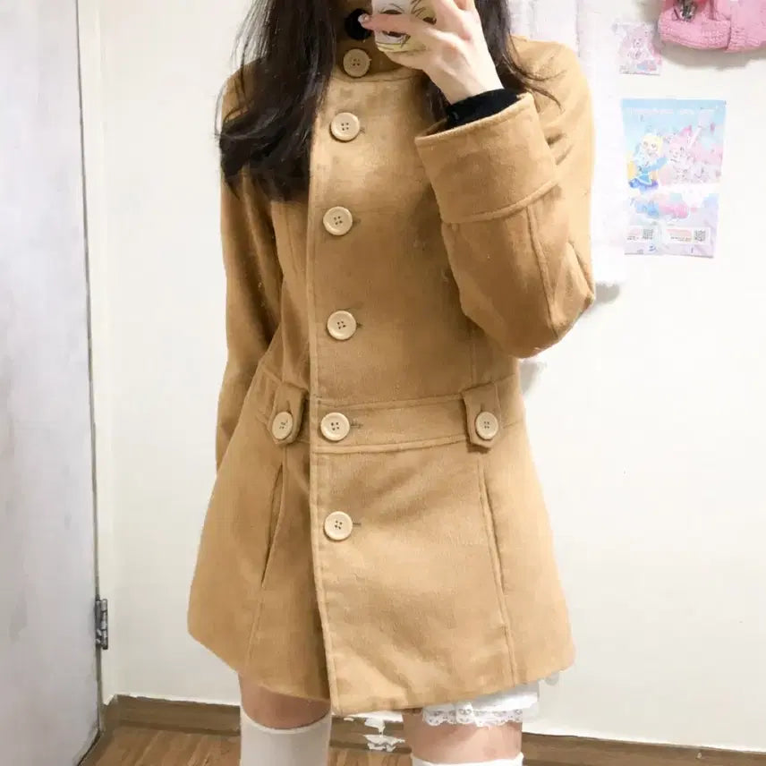 [BUNJANG] Vintage Latte Coat Himegyaru Style / 빈티지 라떼 코트 히메갸루 로걀 히메카지 헤이세이 공겜여주 코이세이오깔