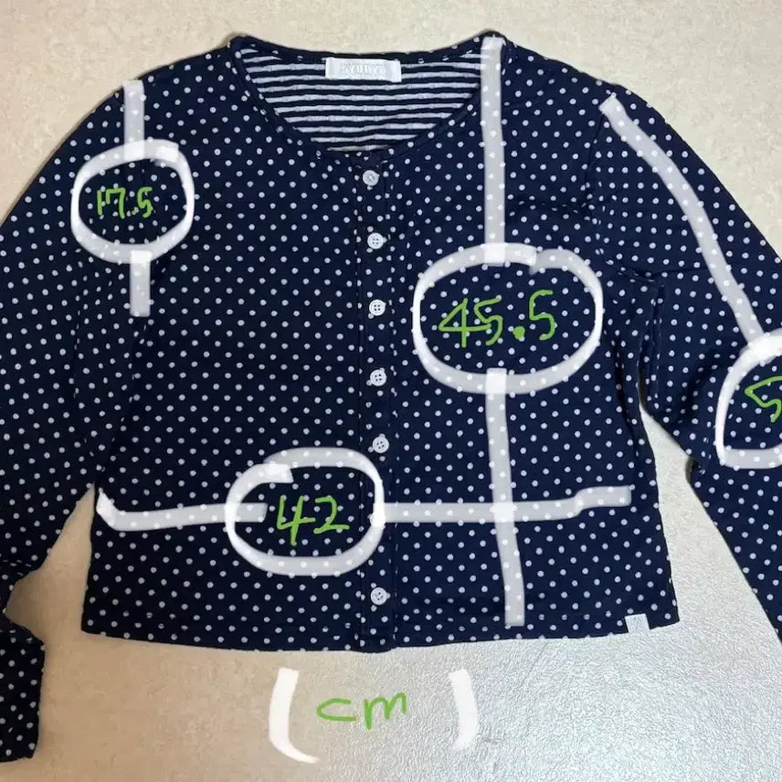 [BUNJANG] nyunyu Navy Polka Dot Cardigan / nyunyu 땡땡이가디건