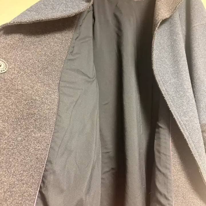 [BUNJANG] Designer Wool Blend Color Block Long Coat / 디자인어 블루/차콜 배색 모직 모 코트 롱자켓 778899정도 프리