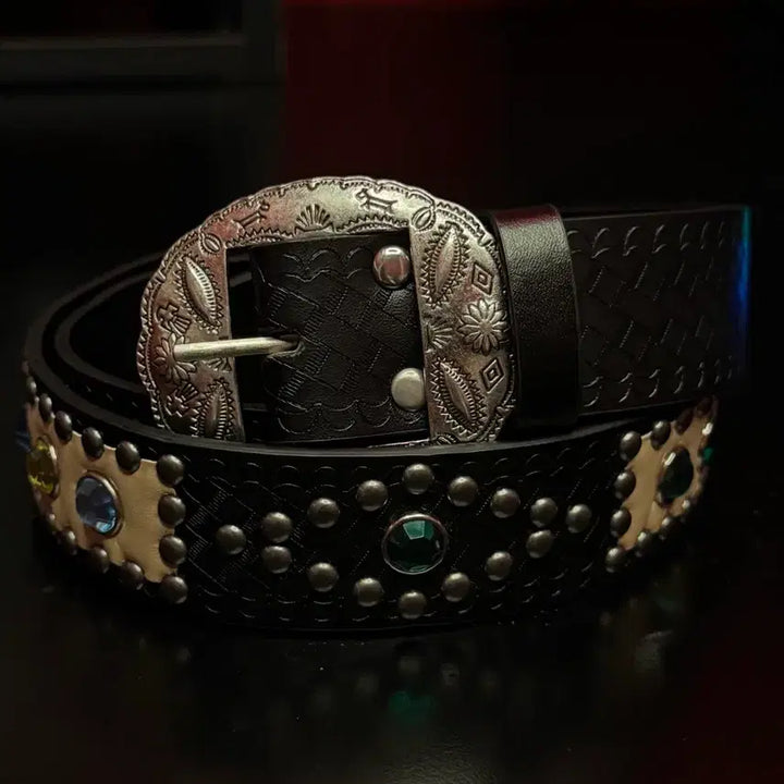 [BUNJANG] Vintage Gemstone Western Belt / 빈티지 웨스턴 잼스톤 벨트 새상품