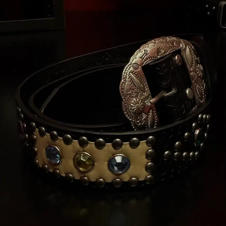 [BUNJANG] Vintage Gemstone Western Belt / 빈티지 웨스턴 잼스톤 벨트 새상품