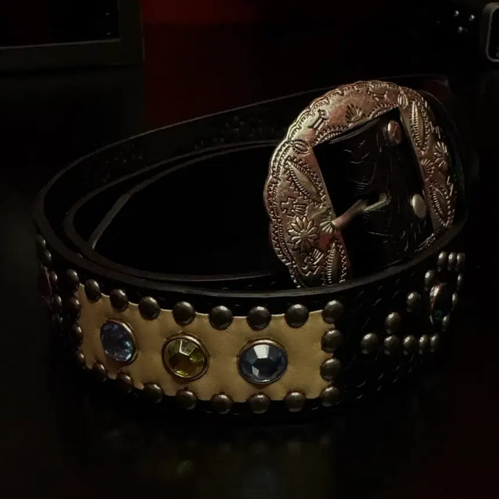 [BUNJANG] Vintage Gemstone Western Belt / 빈티지 웨스턴 잼스톤 벨트 새상품