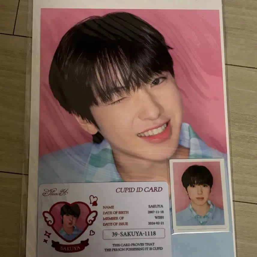 [BUNJANG] NCT WISH Sakuya Steady MD Popup ID Card + Poster Bundle / 엔시티 위시 사쿠야 스테디 엠디 팝업 증사 아이디카드 포스터 팡이 양도