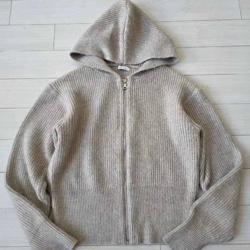 [BUNJANG] FRESH LABEL Knit Hooded Zip-Up Jumper Jacket / FRESH LABEL 니트 후드 집업 점퍼 자켓-F(상태굿)