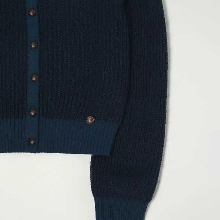 [BUNJANG] PVIL Navy Knit Cardigan / 프리베일 PVIL 네이비 니트 가디건 FREE