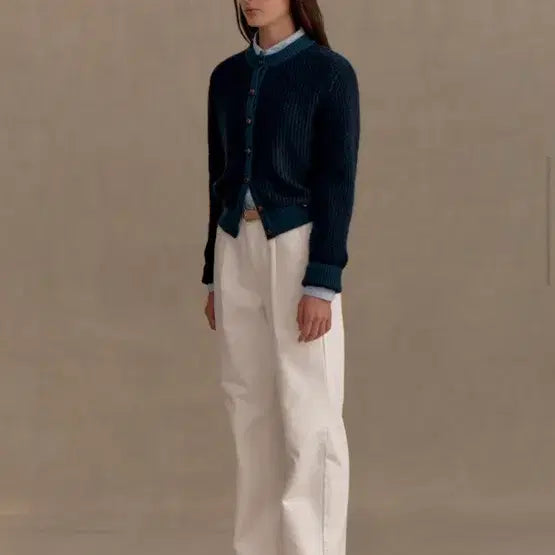 [BUNJANG] PVIL Navy Knit Cardigan / 프리베일 PVIL 네이비 니트 가디건 FREE