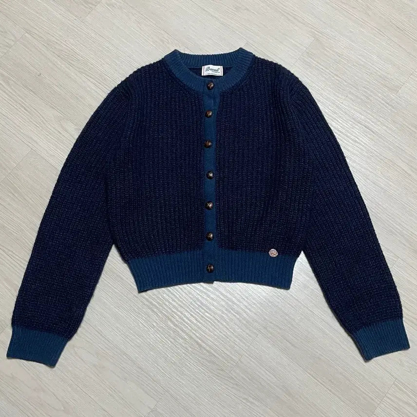 [BUNJANG] PVIL Navy Knit Cardigan / 프리베일 PVIL 네이비 니트 가디건 FREE