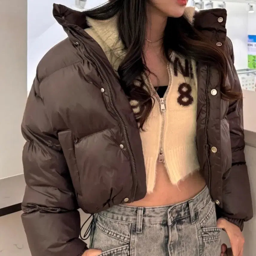 [BUNJANG] Code:Graphy Glossy Short Padded Jacket / 코드그라피 글로시 숏패딩S